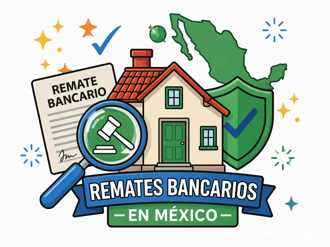 Remate bancario en México revisado con lupa y documentos, imagen ilustrativa